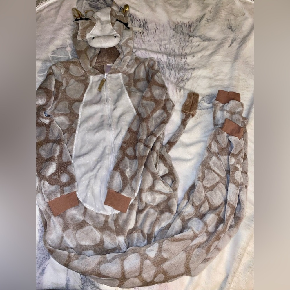 Giraffe Onesies Plush PJ’s union suit pajamas - Women’s size XS